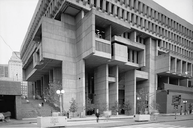 Kallmann, McKinnell, and Knowles, "Boston City Hall", Concrete, Boston, USA, 1968.