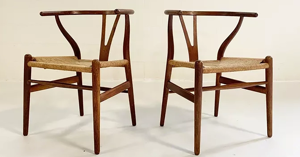 Hans J. Wegner, "CH24 Wishbone Chair", Wood and natural cord, Denmark, 1950.