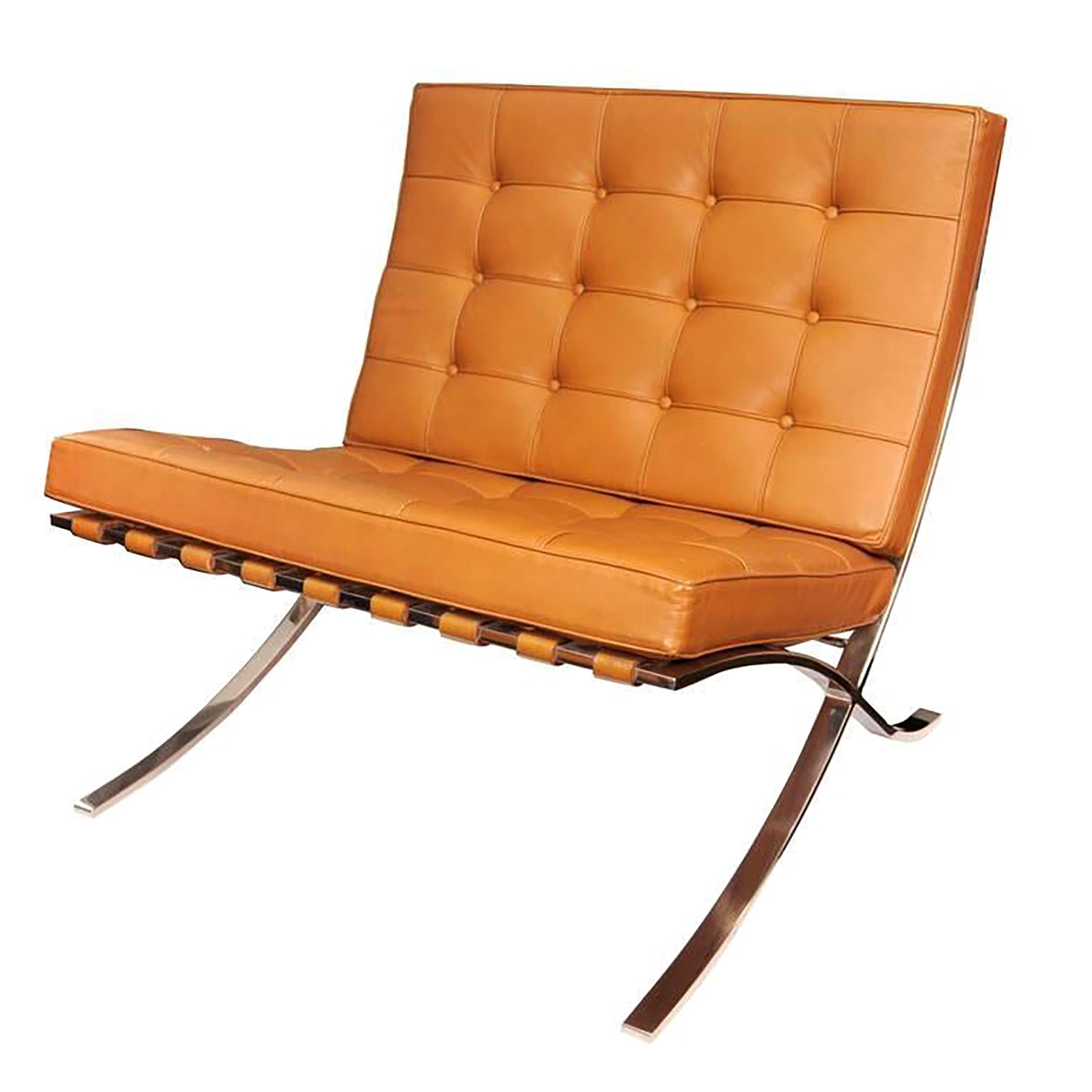 Ludwig Mies van der Rohe, "Barcelona Chair", Stainless steel and leather, Barcelona, Spain, 1937.