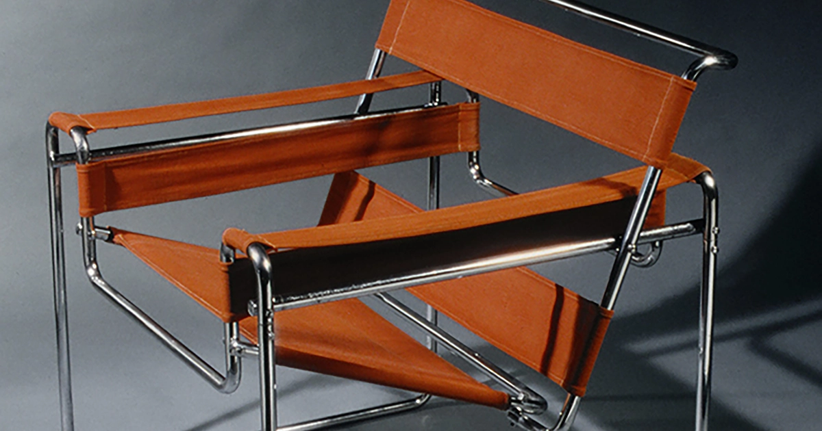 Marcel Breuer, "Wassily Chair", Tubular steel and fabric, Dessau, Germany, 1925.