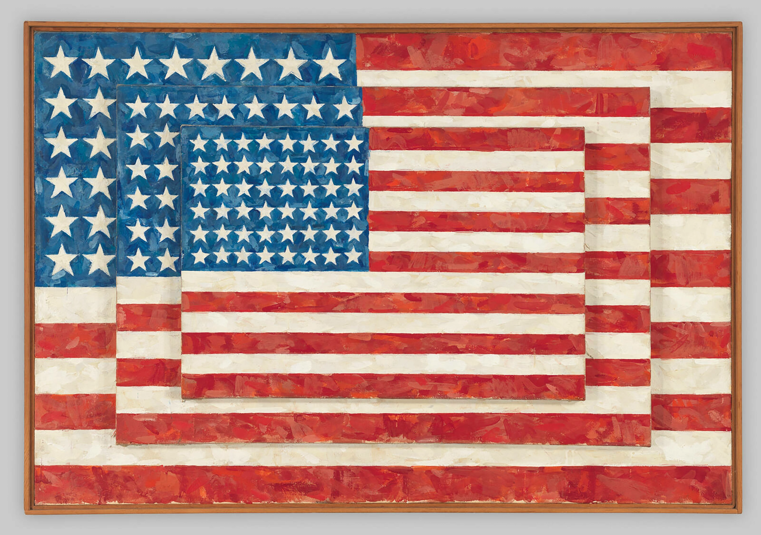 Jasper Johns, "Flag", Encaustic on canvas, New York, 1958.