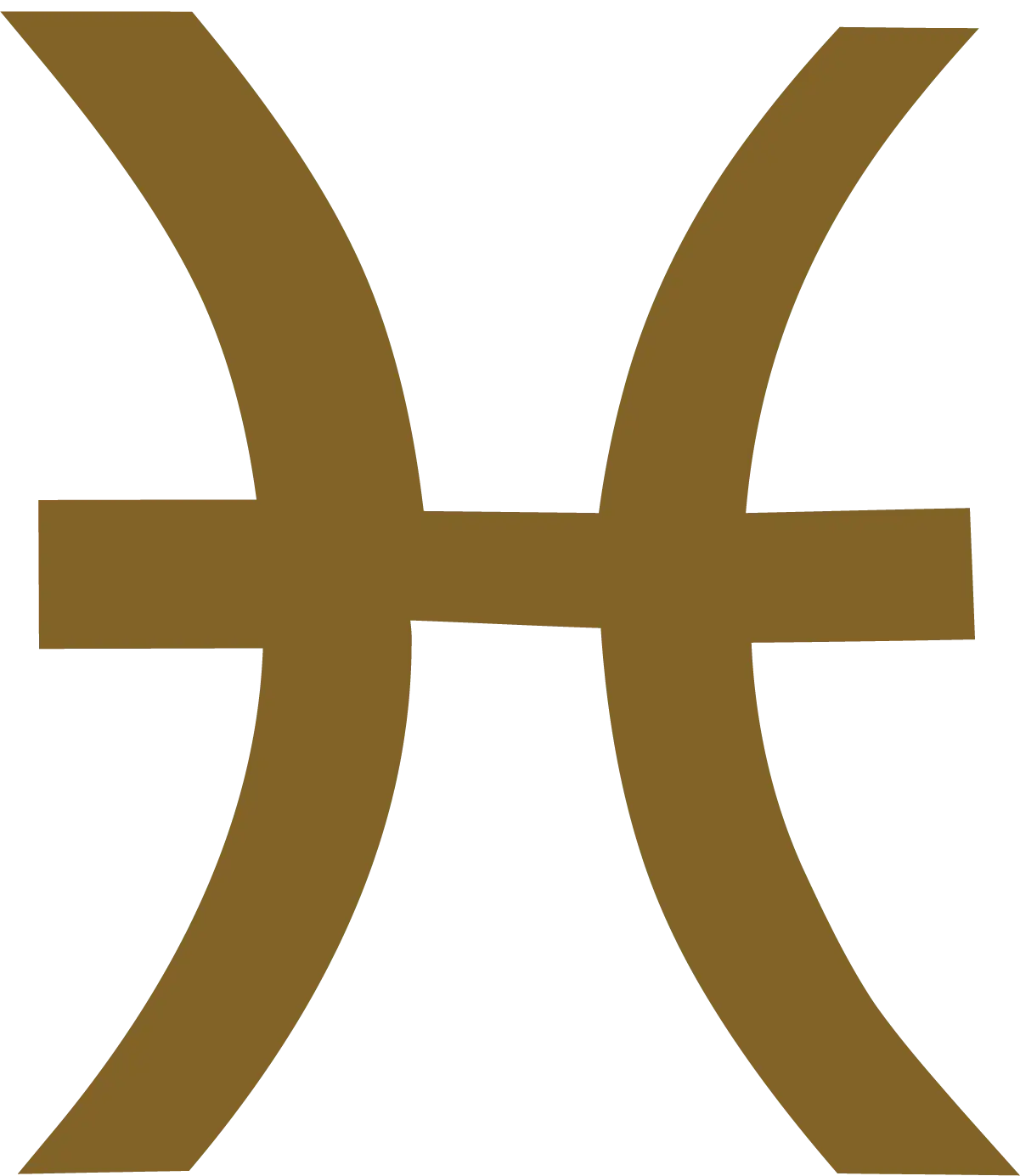 gold digital illustration of zodiac symbol for Pisces; made for this site page