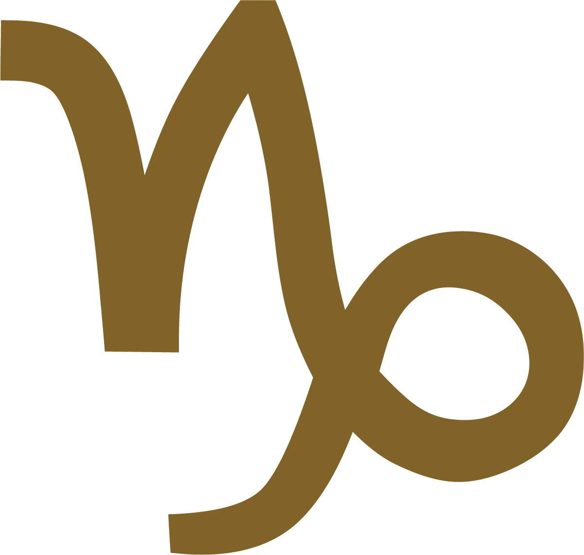 gold digital illustration of zodiac symbol for Capricorn; made for this site page