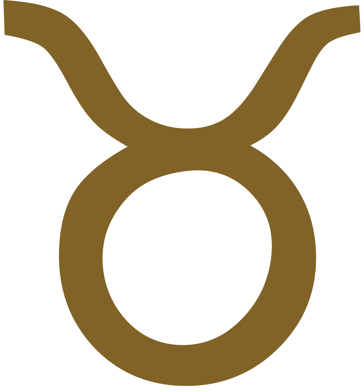 gold digital illustration of zodiac symbol for Taurus; made for this site page
