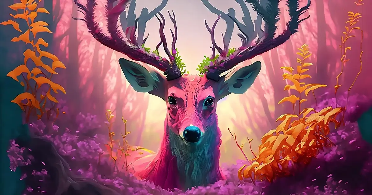 Deer looking out of the woods. 
