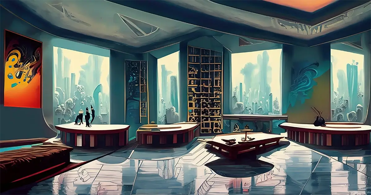 Artist interpretation of postmodernism design for art history article. 
