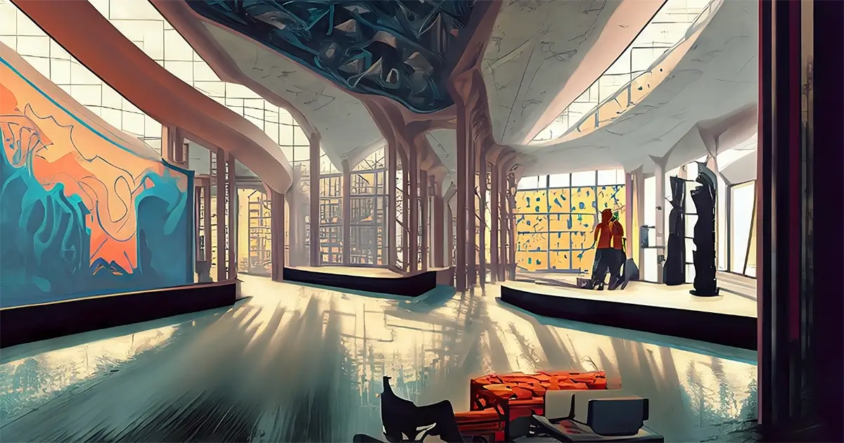 Artist interpretation of postmodernism design for art history article. 