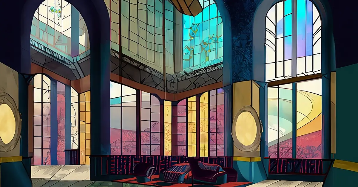 Artist interpretation of Art Deco design for art history article. Luxury and opulence. 