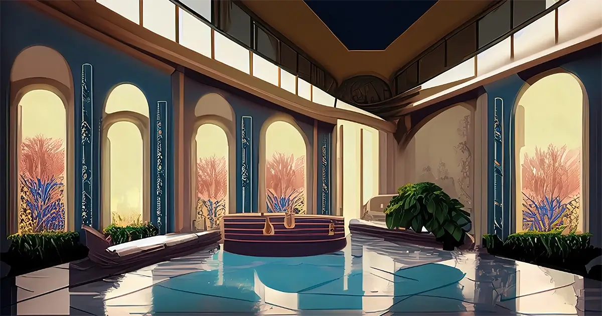 Artist interpretation of Art Deco design for art history article. Luxury and opulence. 