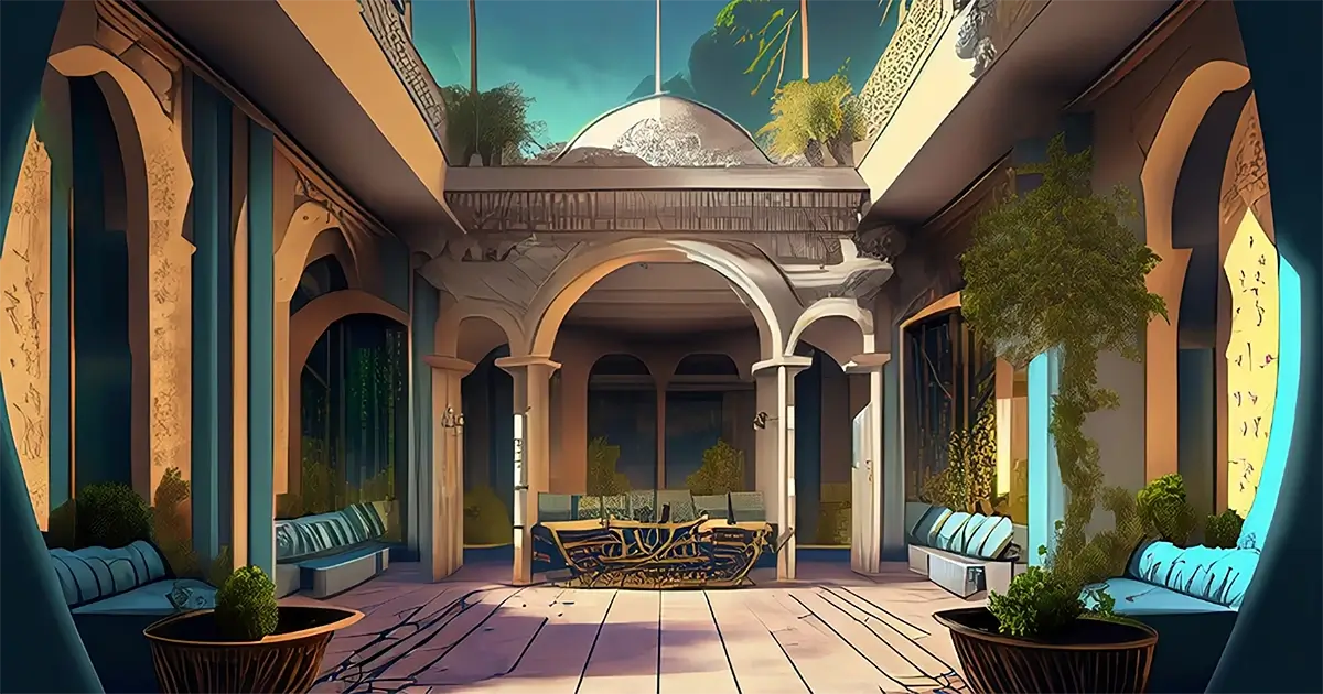 Artist interpretation of Art Deco design for art history article. Luxury and opulence. 